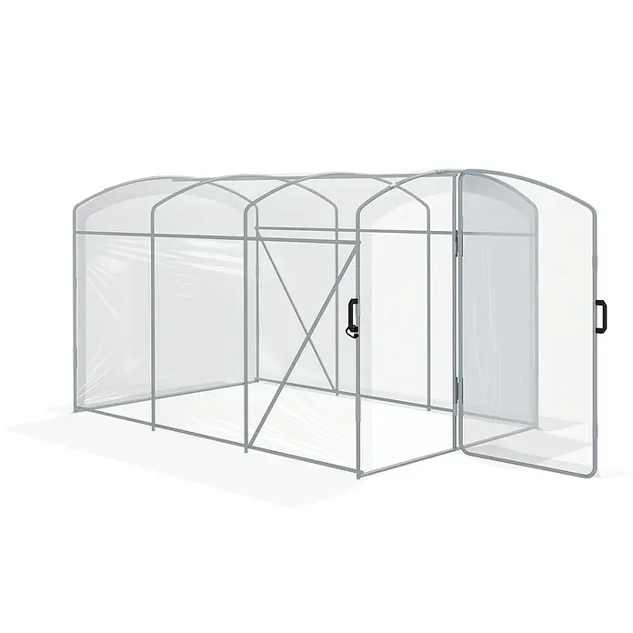 Outsunny Gewächshaus - 200 x 300 cm, Material Seitenwand: Kunststoff, 4 mm, Silber