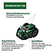Bosch Power for All 18V Mähroboter VISIMOW 18V-100 (100 m², Schnittbreite: 16 cm, Kamera-gestützte Navigation, Ultraschallsensorik, 1 Akku) | BAUHAUS
