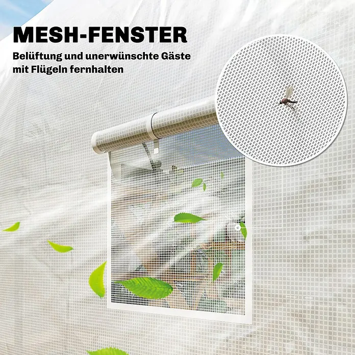 Outsunny Gewächshaus mit 6 Seitenfenster - 200 x 350 cm, Material Seitenwand: Kunststoff, 3 mm