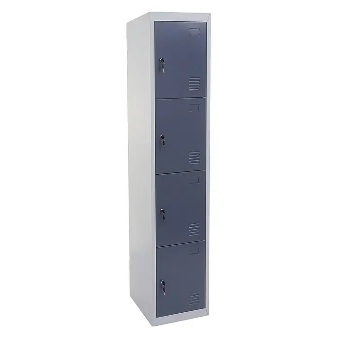 Proregal Schließfachschrank Saturn - H x B x T: 180 x 38 x 45 cm, Grau, Vormontiert