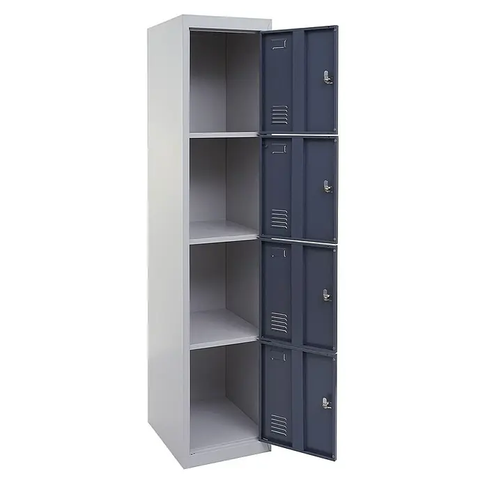 Proregal Schließfachschrank Saturn - H x B x T: 180 x 38 x 45 cm, Grau, Vormontiert