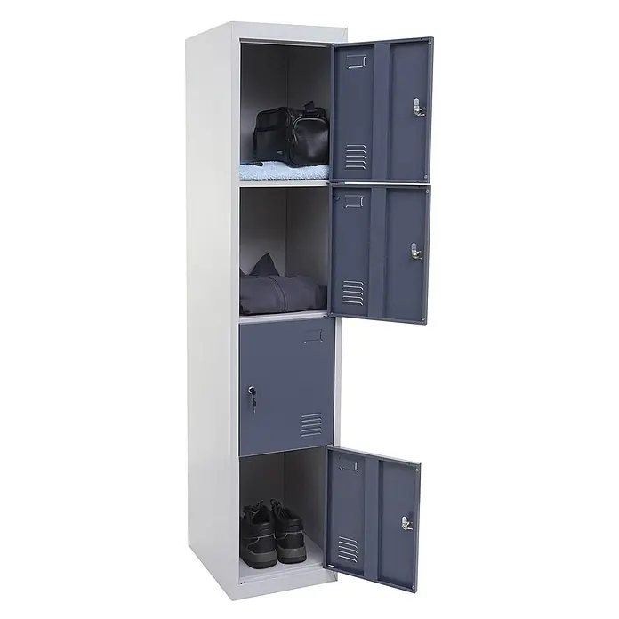 Proregal Schließfachschrank Saturn - H x B x T: 180 x 38 x 45 cm, Grau, Vormontiert