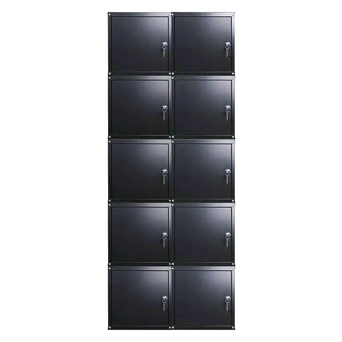 Proregal Schließfachschrank Mega Deal 10x Cubic - H x B x T: 35 x 35 x 35 cm, Schwarz, Zerlegt