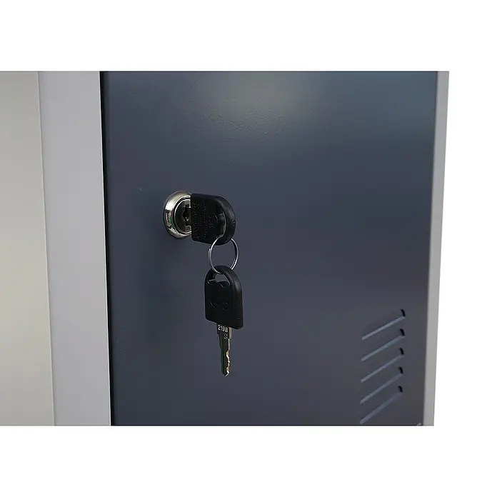 Proregal Schließfachschrank Saturn - H x B x T: 180 x 38 x 45 cm, Grau, Vormontiert