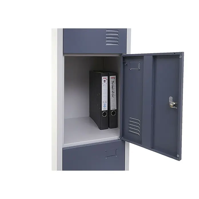Proregal Schließfachschrank Saturn - H x B x T: 180 x 38 x 45 cm, Grau, Vormontiert