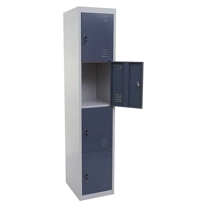 Proregal Schließfachschrank Saturn - H x B x T: 180 x 38 x 45 cm, Grau, Vormontiert