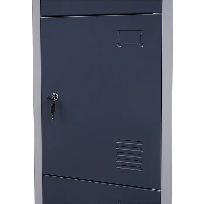 Proregal Schließfachschrank Saturn - H x B x T: 180 x 38 x 45 cm, Grau, Vormontiert