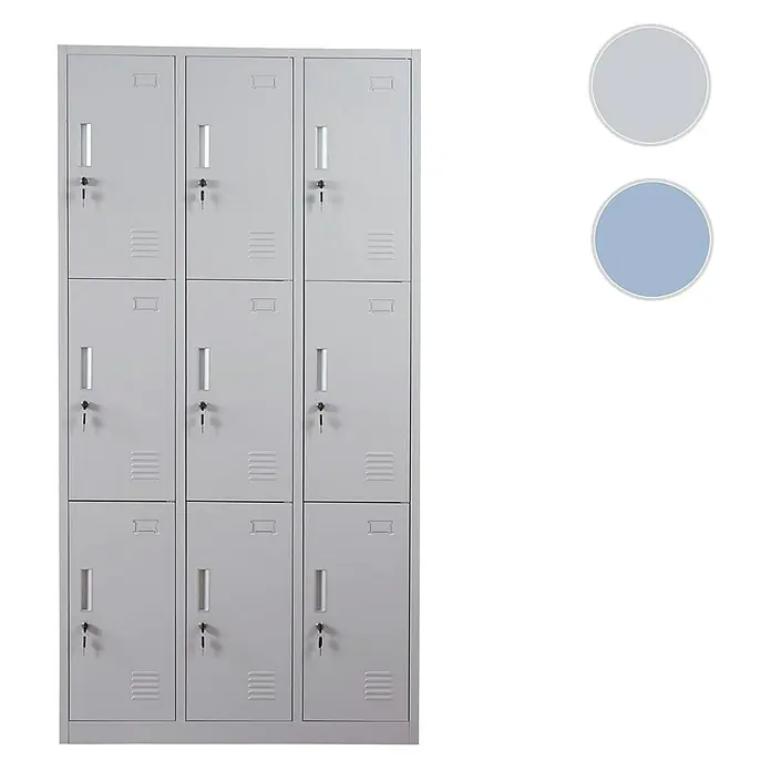 Proregal Schließfachschrank Saturn - Blau, Vormontiert, Anzahl Fächer: 9 Stk.