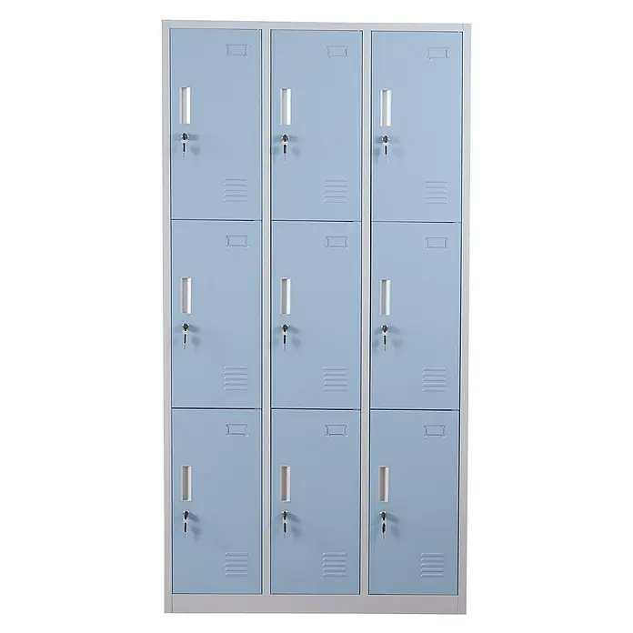 Proregal Schließfachschrank Saturn - Blau, Vormontiert, Anzahl Fächer: 9 Stk.