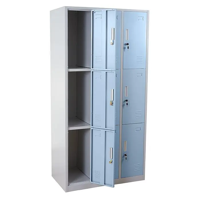 Proregal Schließfachschrank Saturn - Blau, Vormontiert, Anzahl Fächer: 9 Stk.