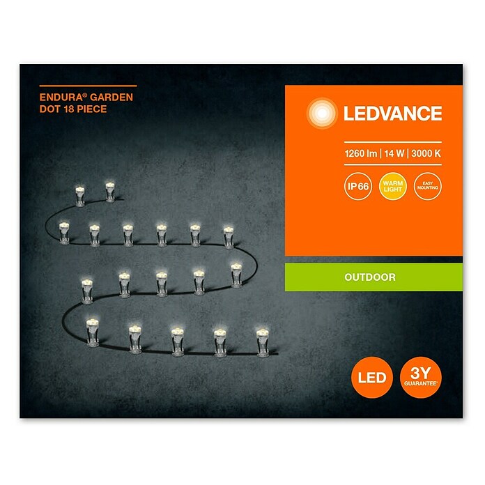 Ledvance LED-Lichterkette Endura Dot (Außen, 13,5 m, Anzahl Leuchtmittel: 18 Stk.) | BAUHAUS