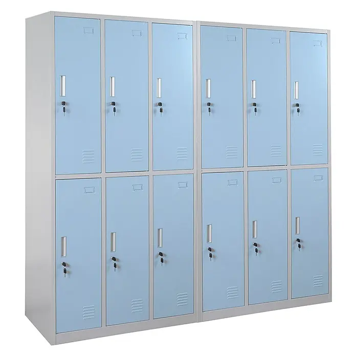 Proregal Schließfachschrank Saturn - Blau, Vormontiert, Anzahl Fächer: 12 Stk.