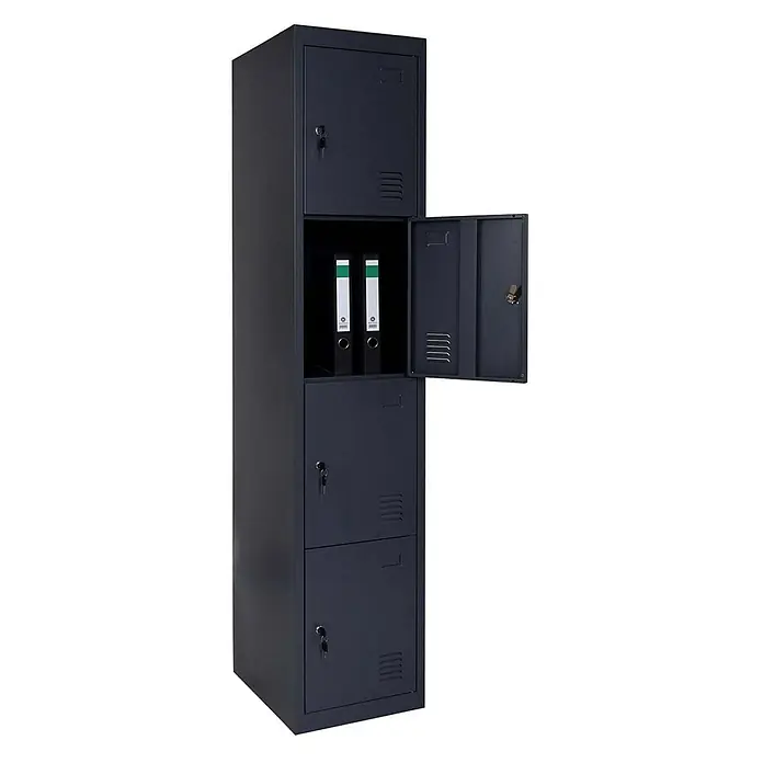 Proregal Schließfachschrank Saturn - H x B x T: 180 x 38 x 45 cm, Anthrazit, Vormontiert
