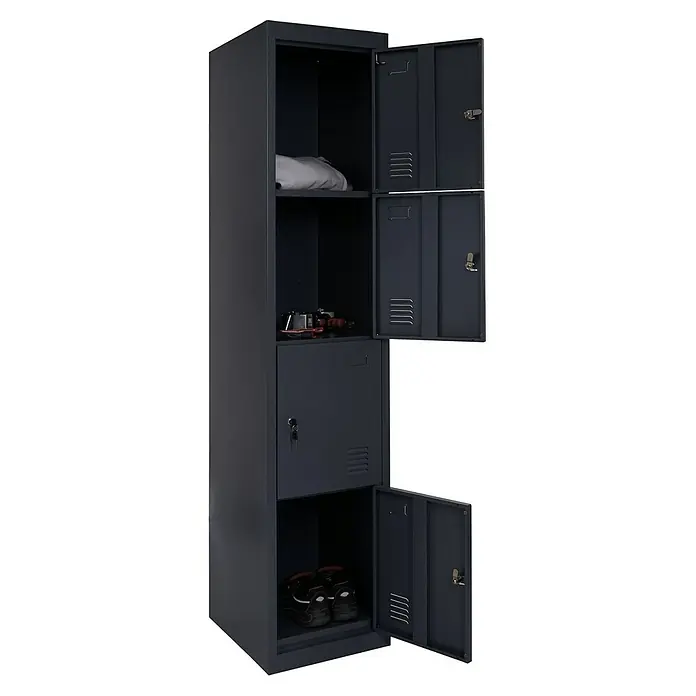 Proregal Schließfachschrank Saturn - H x B x T: 180 x 38 x 45 cm, Anthrazit, Vormontiert