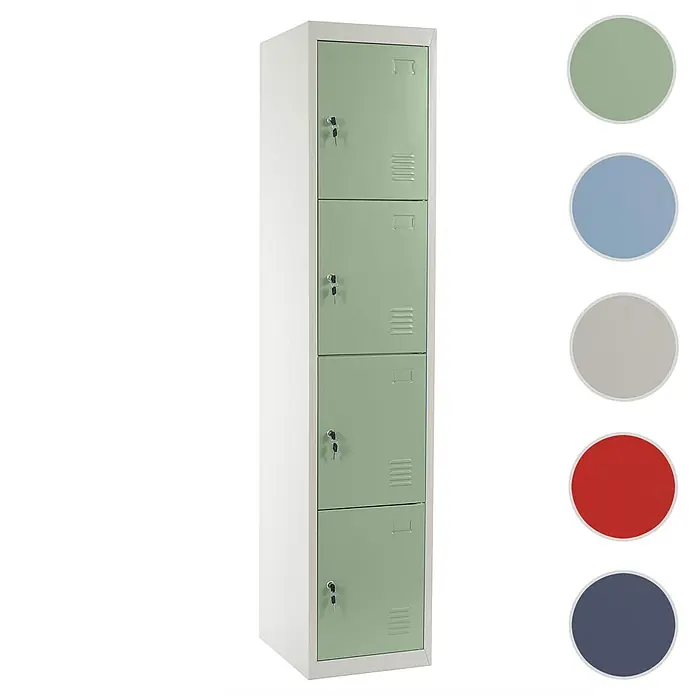 Proregal Schließfachschrank Saturn - H x B x T: 180 x 38 x 45 cm, Grün, Vormontiert