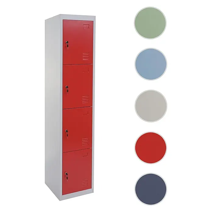 Proregal Schließfachschrank Saturn - H x B x T: 180 x 38 x 45 cm, Rot, Vormontiert