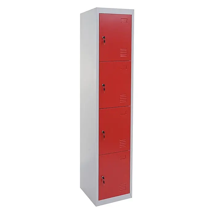 Proregal Schließfachschrank Saturn - H x B x T: 180 x 38 x 45 cm, Rot, Vormontiert