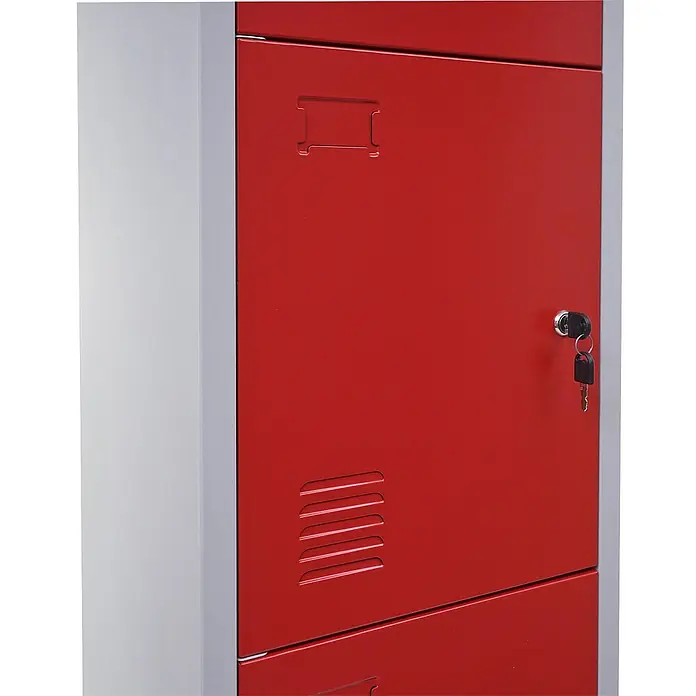 Proregal Schließfachschrank Saturn - H x B x T: 180 x 38 x 45 cm, Rot, Vormontiert