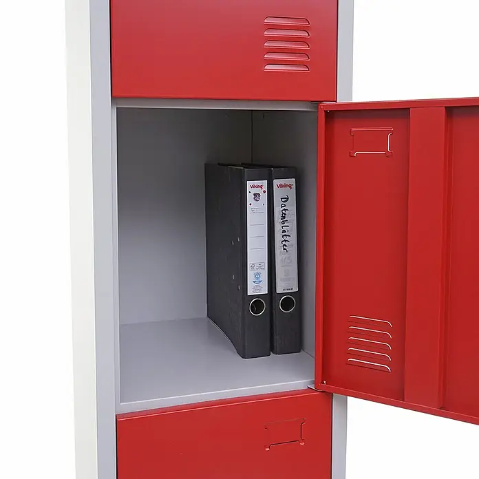 Proregal Schließfachschrank Saturn - H x B x T: 180 x 38 x 45 cm, Rot, Vormontiert