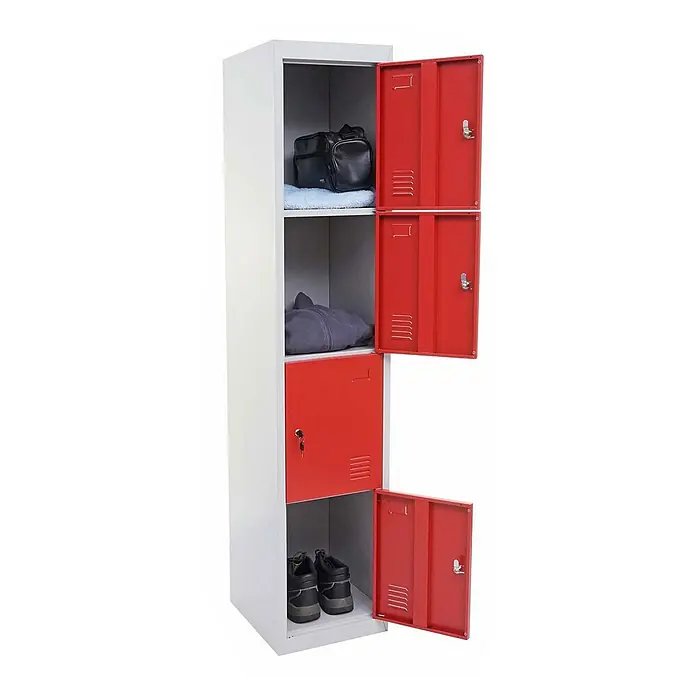 Proregal Schließfachschrank Saturn - H x B x T: 180 x 38 x 45 cm, Rot, Vormontiert