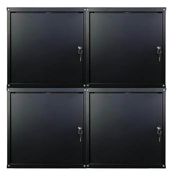Proregal Schließfachschrank Mega Deal 4x Cubic XL - H x B x T: 45 x 45 x 45 cm, Schwarz, Zerlegt