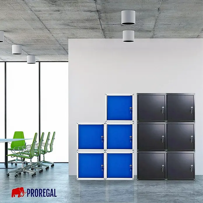 Proregal Schließfachschrank Mega Deal 2x Cubic - H x B x T: 35 x 35 x 35 cm, Schwarz, Zerlegt