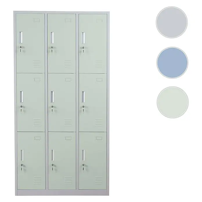 Proregal Schließfachschrank Saturn - Grün, Vormontiert, Anzahl Fächer: 9 Stk.
