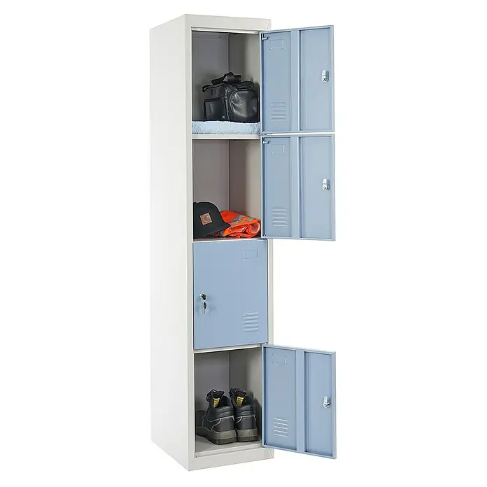 Proregal Schließfachschrank Saturn - H x B x T: 180 x 38 x 45 cm, Blau, Vormontiert