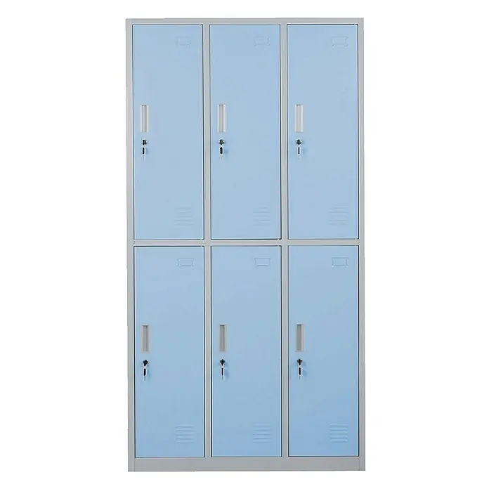 Proregal Schließfachschrank Saturn - H x B x T: 180 x 90 x 50 cm, Blau, Vormontiert, Anzahl Fächer: 6 Stk.