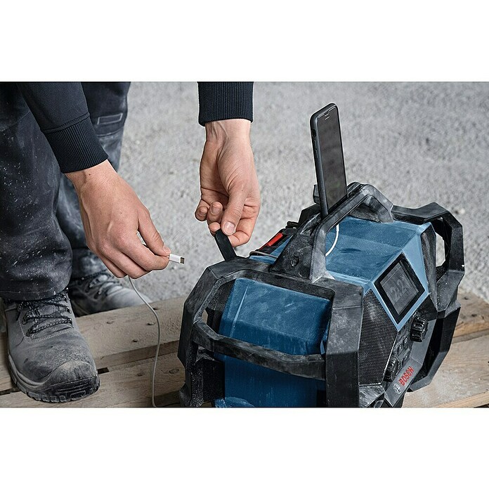 Bosch Professional AMPShare 18V Radio za gradilište na bateriju GPB 18VH-6 SRC  (18 V, 87,5 – 108 MHz (UKW/FM)) | BAUHAUS