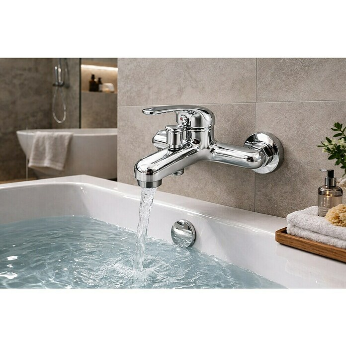 Rousseau Memphis Grifo monomando de bañera (Cromo, Brillante)