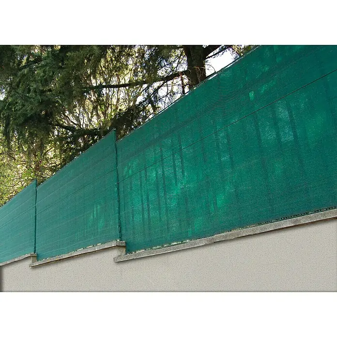 Malla de ocultación Coimbra - 5 x 1 m, Verde - Pantalla de privacidad hecha con malla de cerca verde para protección de la privacidad en el jardín o en la terraza.
