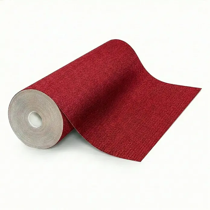Floordirekt Teppichboden Meterware Malta - aus Nadelvlies - mit Schaumrücken - Dunkelrot - 200 x 100 cm - Breite: 200 cm, Nadelfilz, Polypropylen, Rot
