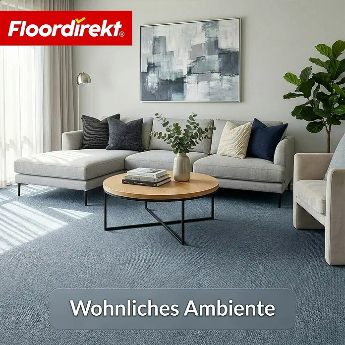 Floordirekt Teppichboden Meterware Malta - aus Nadelvlies - mit Schaumrücken - Grau - 200 x 1000 cm - Breite: 200 cm, Nadelfilz, Polypropylen, Grau