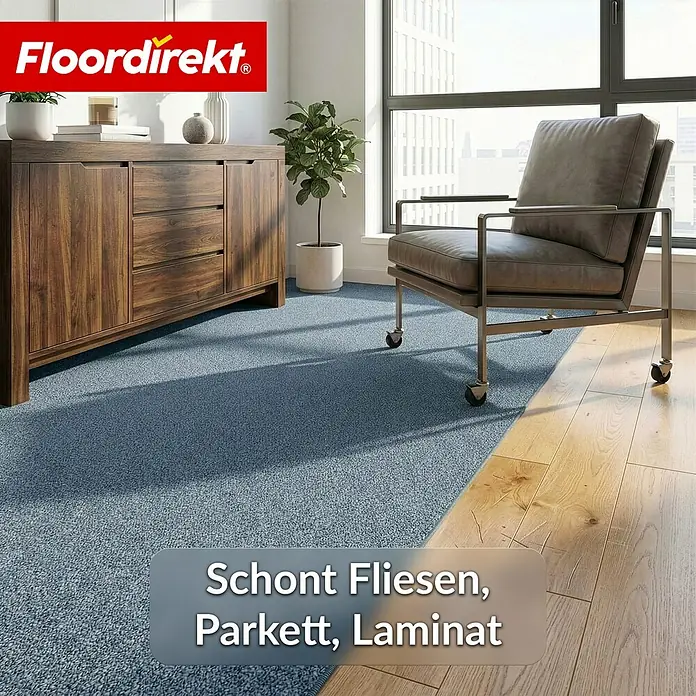 Floordirekt Teppichboden Meterware Malta - aus Nadelvlies - mit Schaumrücken - Grau - 200 x 250 cm - Breite: 200 cm, Nadelfilz, Polypropylen, Grau
