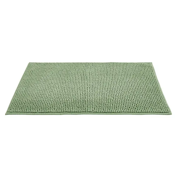 Badteppich Zottel - 50 x 80 cm, Salbei, 100% Polyester - Hellgrüne, rechteckige Badematte mit genoppter Oberfläche.