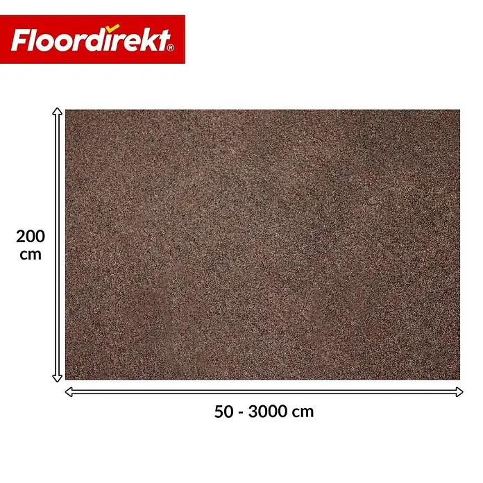 Floordirekt Teppichboden Meterware Malta - aus Nadelvlies - mit Schaumrücken - Dunkelbraun - 200 x 900 cm - Breite: 200 cm, Nadelfilz, Polypropylen, Dunkelbraun
