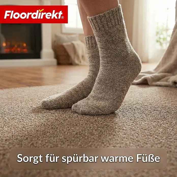 Floordirekt Teppichboden Meterware Malta - aus Nadelvlies - mit Schaumrücken - Beige - 200 x 200 cm - Breite: 200 cm, Nadelfilz, Polypropylen, Beige