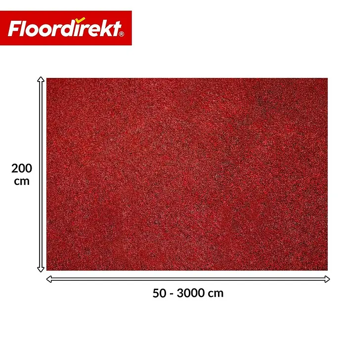 Floordirekt Teppichboden Meterware Malta - aus Nadelvlies - mit Schaumrücken - Dunkelrot - 200 x 900 cm - Breite: 200 cm, Nadelfilz, Polypropylen, Rot