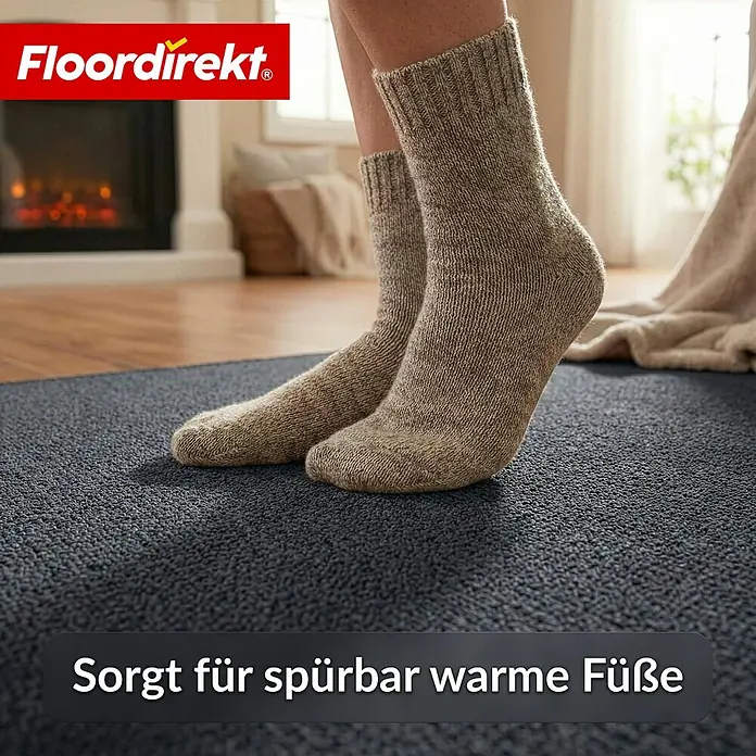 Floordirekt Teppichboden Meterware Malta - aus Nadelvlies - mit Schaumrücken - Anthrazit - 200 x 300 cm - Breite: 200 cm, Nadelfilz, Polypropylen, Anthrazit