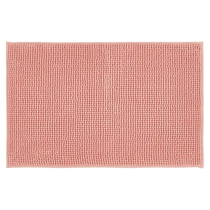 Badteppich Zottel - 50 x 80 cm, Rose, 100% Polyester - Weiche rosa Badematte mit plüschiger Noppenstruktur.