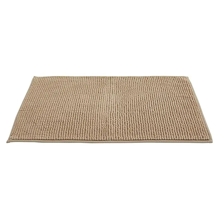 Badteppich Zottel - 50 x 80 cm, Sand, 100% Polyester - Beige rechteckige Badematte mit weicher, genoppter Oberfläche.