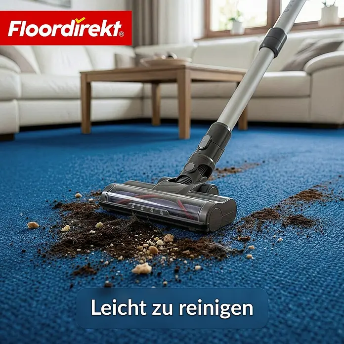 Floordirekt Teppichboden Meterware Malta - aus Nadelvlies - mit Schaumrücken - Dunkelblau - 200 x 100 cm - Breite: 200 cm, Nadelfilz, Polypropylen, Dunkelblau