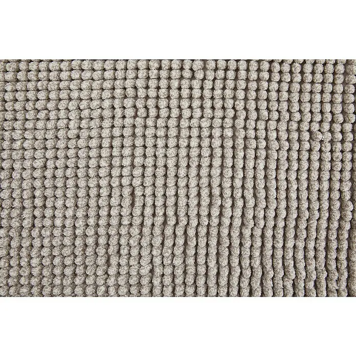 Badteppich Zottel - 60 x 100 cm, Grau, 100% Polyester - Grauer, strukturierter Teppich oder Läufer mit Noppenmuster.