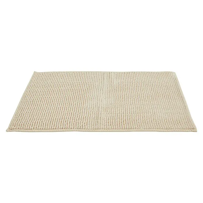 Badteppich Zottel - 50 x 80 cm, Creme, 100% Polyester - Creme-farbene strukturierte Badematte.