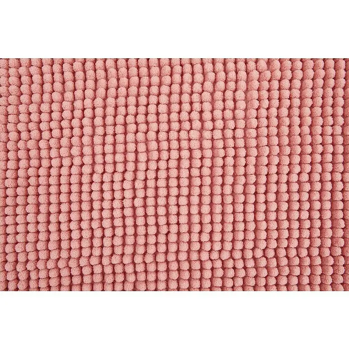 Badteppich Zottel - 50 x 80 cm, Rose, 100% Polyester - Rosa strukturierte Matte mit weichen, erhöhten quadratischen Noppen, ideal als Badematte oder Teppich.