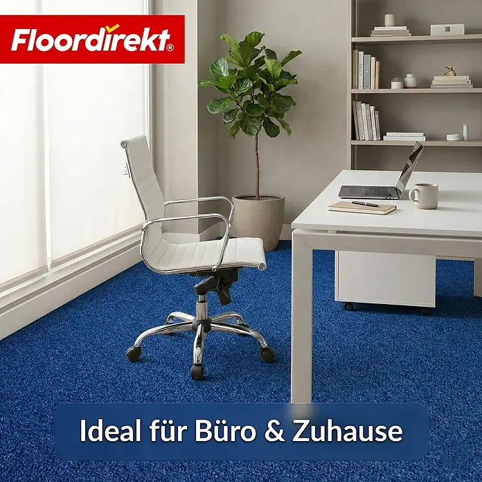 Floordirekt Teppichboden Meterware Malta - aus Nadelvlies - mit Schaumrücken - Dunkelblau - 200 x 800 cm - Breite: 200 cm, Nadelfilz, Polypropylen, Dunkelblau