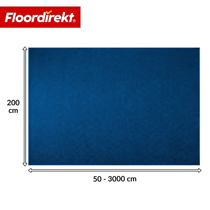 Floordirekt Teppichboden Meterware Malta - aus Nadelvlies - mit Schaumrücken - Dunkelblau - 200 x 800 cm - Breite: 200 cm, Nadelfilz, Polypropylen, Dunkelblau