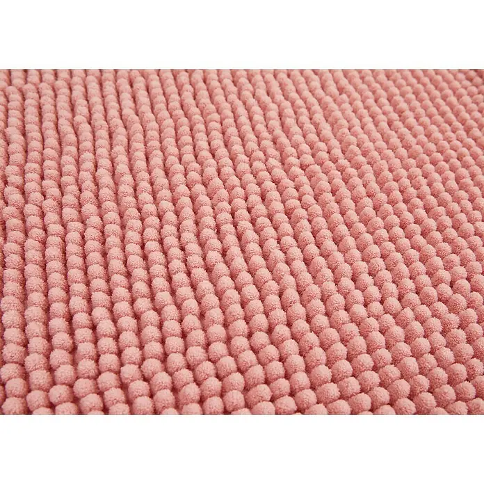 Badteppich Zottel - 50 x 80 cm, Rose, 100% Polyester - Rosa strukturierte Matte mit kleinen, weichen Noppen, ähnlich einer Mikrofaser-Badematte.