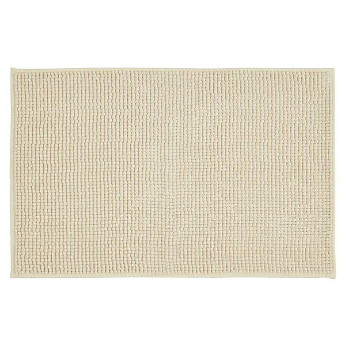 Badteppich Zottel - 50 x 80 cm, Creme, 100% Polyester - Hellbeige Noppen-Badematte.